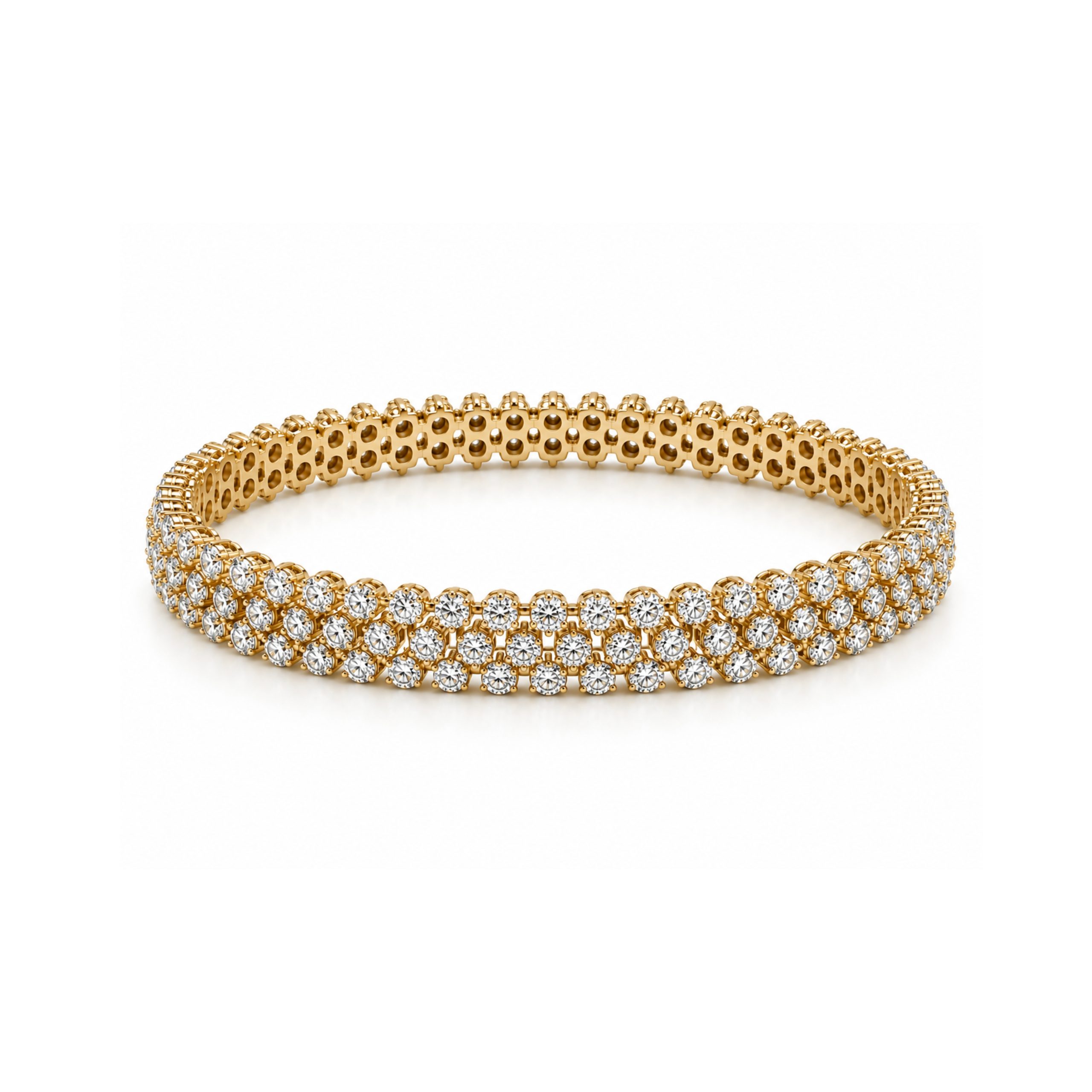 14K Diamond Bangle