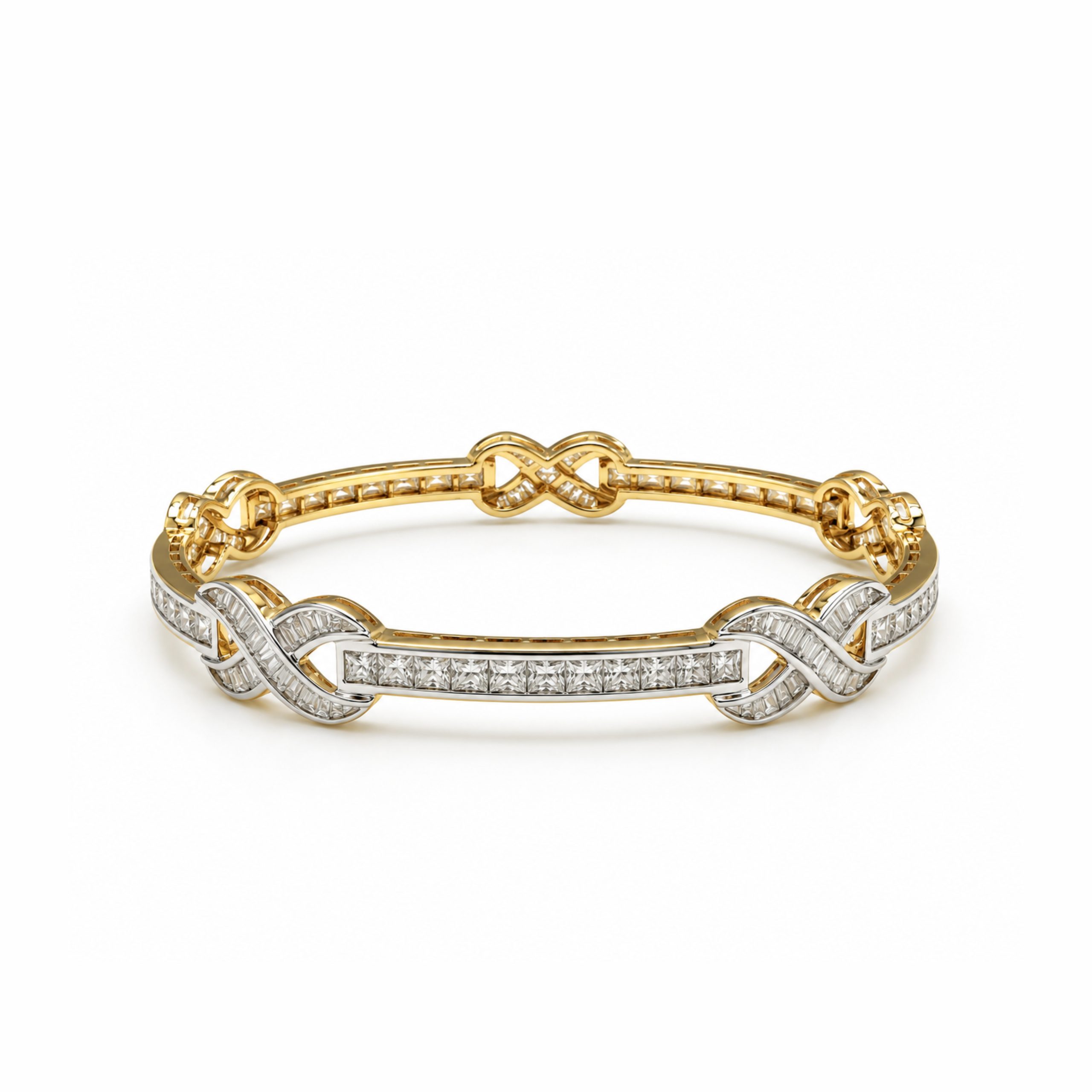 14K Diamond Bangle
