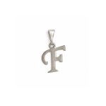 Silver Initial Pendant "F"